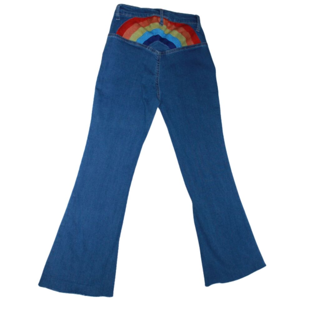 Altar’d State Rainbow Pocket High Rise Flare Jeans Bell Bottoms 0 24